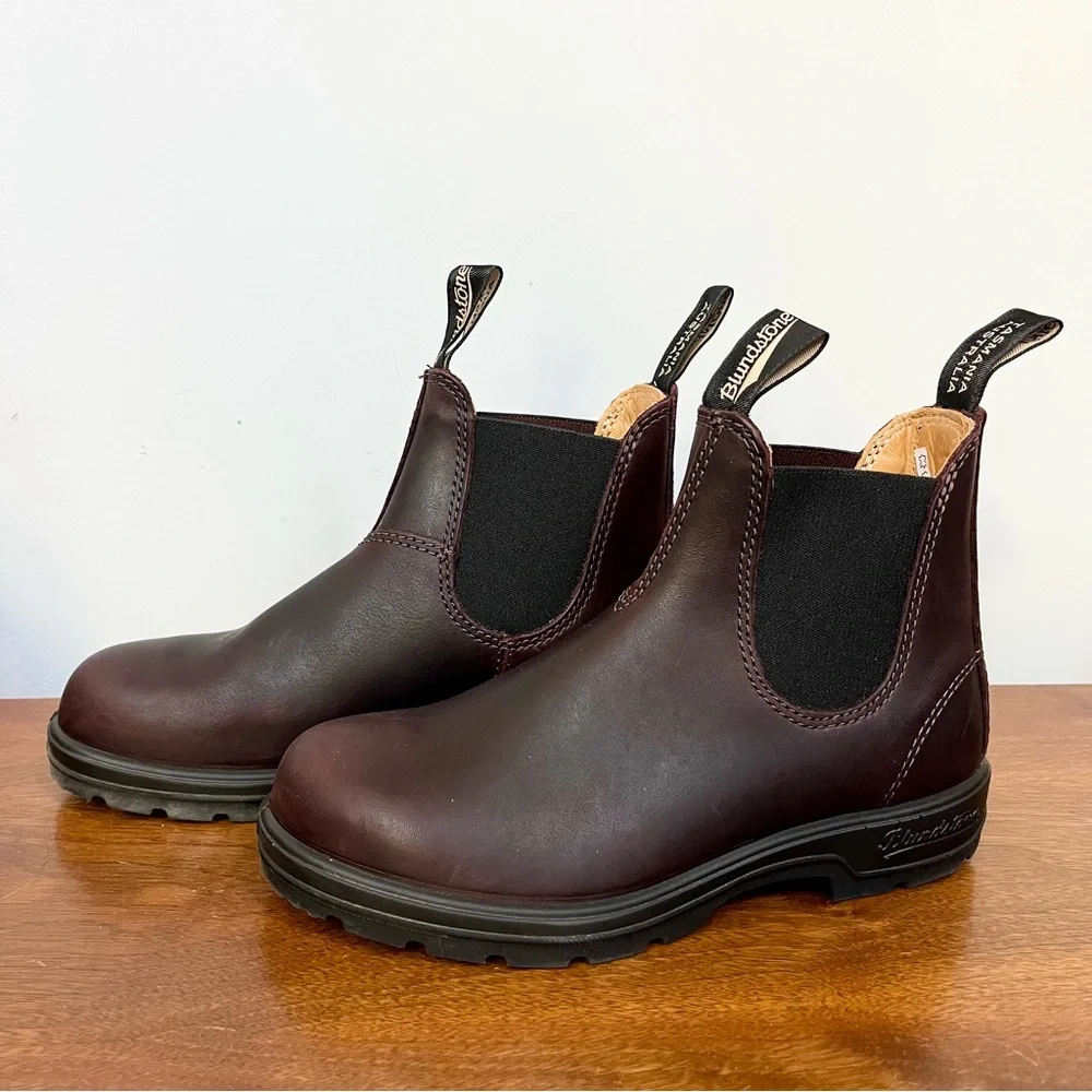 Blundstone dark brown oxblood leather Chelsea boots - Picture 7 of 9